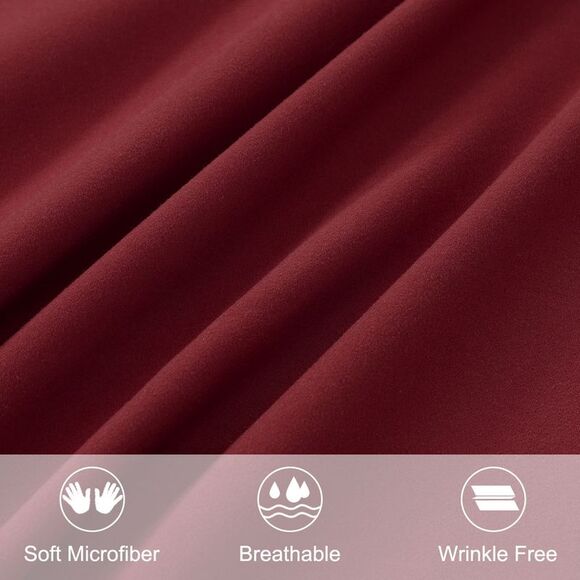 Brushed Microfiber Pillowcases Envelope Closure Soft Long Pillow Case Burgundy - Picture 5 of 6